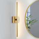 Gold Bathroom Light Fixtures Over Mirror 24 inch 18W LED Vanity Lights for Bathroom Modern Bath Sconces Wall Lighting 3500K Warm Light for Paintings