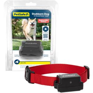 PetSafe Stubborn Dog Pet Fence Receiver Collar Only - In-Ground Containment Collar, Waterproof - Tone, Vibrae & Static Correction for Dogs 8lb and Up - From The Parent Company of INVISIBLE FENCE Brand