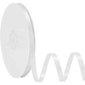 Double Face White Satin Ribbon 1/4 Inch X 50 Yards Polyester White Ribbons for Gift Wrapping Fabric Ribbon for Crafts Flower Bouquet Sewing Arts Wedding Party Decoration