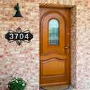House Address Plaques Metal Address Sign Outside House Number Mailbox Number Sign for House Home Hotel Office Garden Decorative Wall Plaque(13.8 inch,Delicate Style)