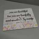 Bible Verse Printed Wood Plaque Sign Wall Hanging, Home Wall Decor You Are Fearfully & Wonderfully Made Scripture Rustic Hanging Wall Plaque Wood Signs, Psalm 139:14 Christian Sign