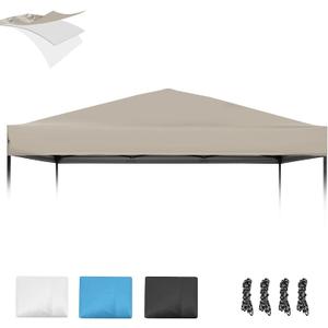 1010 Canopy Replacement Top, Pop Up Canopy Replacement Tent Cover for Straight Leg Frame, Waterproof Canopy Top Cover for Garden Patio Camping (Top Only)(Khaki)
