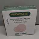 FOCUSLINE 60Pcs Clear Plastic Plates, Clear Disposable Plates with Gold Rim, 30 7" Salad Dessert Plate and 30 10" Dinner Plate Heavy-duty Hammered Plates for Party, Wedding