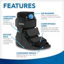United Ortho Short Air Cam Walker Fracture Boot, Extra Large, Black (Black, XL)