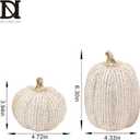 Fall Thanksgiving Pumpkin Decor Figurines, 2 PCS Fake Pumpkin Statues for Tabletop Decorating, White and Gold Resin Pumpkins for Autumn Harvest Luxury Fall Home Decor, Farmhouse, Gift Package (Set of 2)