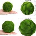 DOITOOL Simulated Mossy Ball Artificial Plant Topiary Ornament for Home Decor 1.85 Inch Green Decorative Moss Sphere Lightweight Indoor Outdoor Use
