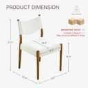 KISLOT Upholstered Dining Chairs Set of 4, Solid Wood Armless Kitchen Chairs with Soft Polyester Fabric, Modern Dining Room Seating, Linen