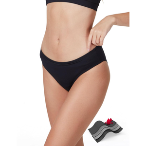 Period Swimwear-Menstrual Swimwear Bikini Bottoms-Black Mid Waisted Leakproof Swim Bottoms for Teens, Girls, Women S