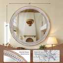 30 Inch Round Wood Mirror, Rustic Farmhouse Wall Mirrors for Bathroom