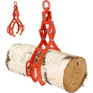 FAHKNS 32 Inch Log Lifting Tongs, Heavy Duty Steel Log Grapple, 4 Serrated Claw Hook Log Tongs, 3306lbs Capacity Swivel Logging Tongs, Timber Claw Hook for Tractor Trucks Forklifts ATVs