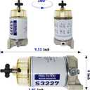 S3227 Fuel Filter Fuel Water Separator Filter Assembly Compatible with Marine Outboard Motor Mercury 10 Micron Replaces# S3227, 9-37882, 320R, 490R-RAC-01, 18-7922, 18-7922-1