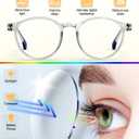 5-Pack Reading Glasses for Women Men, 3.5 Blue Light Blocking Computer Glasses with Spring Hinge, Round Fashion Readers with Case and Cleaning Cloth