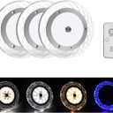 BlueFire RV Interior Lights - 600LM Dimmable LED Ceiling Dome Lights, 4 Colors, 12-18V Fixture with Dimmer Switch for Under Cabinet, Camper Van, Truck, Motorhome, Boat (3 Pack)