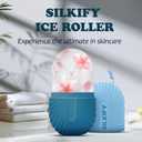 3 x Ice for Face Roller Massager, Eyes and Neck Naturally Conditioning and Skin Care,Eye Bag De-Puffing,Reduce Migraine Pain,Reusable Massage Silicone Ice Mold (Blue)