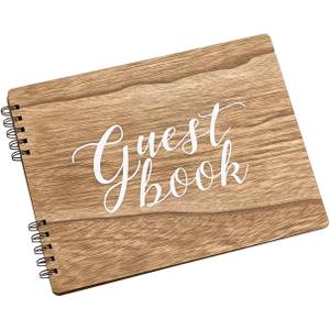 Wooden Rustic Guest Book with 110 Pages Lined 11" x 8.7"