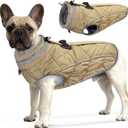 Dog Coat, Warm Dog Winter Coat for Small Dogs, Waterproof Jacket with Harness Built in, Reflective Turtleneck Cold Weather Coats with Zipper,Pet Fleece Vest Snow Jacket, Brown XS