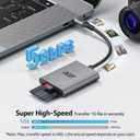 Acer SD Card Reader USB C, Dual Slots Type C to Memory Card Reader, Aluminum Micro SD Card Camera Adapter for MicroSD, SDHC, SDXC, Compatible with iPhone16/15, MacBook, iPad Pro, Android, Laptop (Grey)