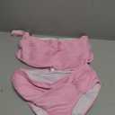 High Waisted Bandeau Bikini Set - Women Strapless Two Piece Swimsuits Ribbed Longline Full Coverage Bathing Suits Swimwear Large