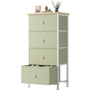 Sweetcrispy Dresser for Bedroom, 4 Drawer Storage Cabinet, Tall Nightstand, 17.7"D x 11.8"W x 37"H