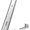 4 Pcs 16 Inch Center Mount Drawer Slides, Heavy Duty Bottom Mount Drawer Slides for Cabinet and Dresser, 3/4 Extension Glide Tracks