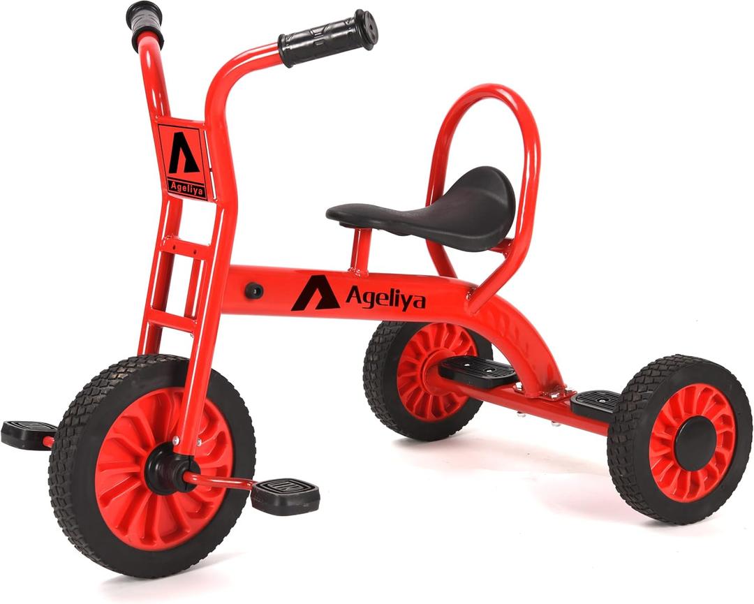 Kids Tricycle for Preschool Ages 3+, Ideal Outdoor Playground & Daycare Yard Trikes, Durable Metal Pedal Trike Gift for Boys and Girls, Sturdy Carbon Steel Frame, Inflation-Free Rubber Wheels, 22.83 inches x 33.46 inches x 25.59 inches