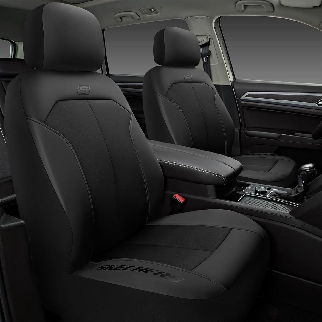 Skechers Car Seat Covers,GOGA Mat Oxford Cloth Seat Covers,Waterproof Car Seat Covers Front Seats,Automotive Universal Fit Seat Cover for Most Cars, Suvs, Trucks,Black