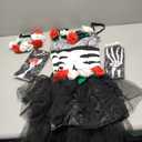 Geyoga Halloween Skeleton Costume Includes Skeleton Costume Dress Bones Gloves Stockings for Women, XS