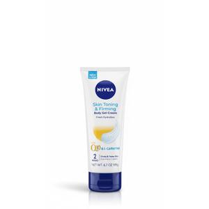 NIVEA Skin Firming & Toning Body Gel Cream with Q10, Hyaluronic Acid and Vitamin C, Clinically Tested Skin Firming & Toning Cream, 72-Hour Moisture, 6.7 Oz Tube