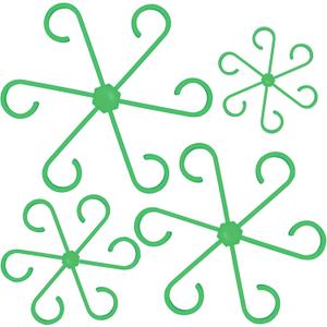 8PCS Plant Stem Supports for Indoor Plants, 4 Sizes Climbing Houseplant Stem Holders, Green Plastic Reusable Flower Trellis Stem Stabilizer, Plant Accessories for Flower Indoor Outdoor Garden