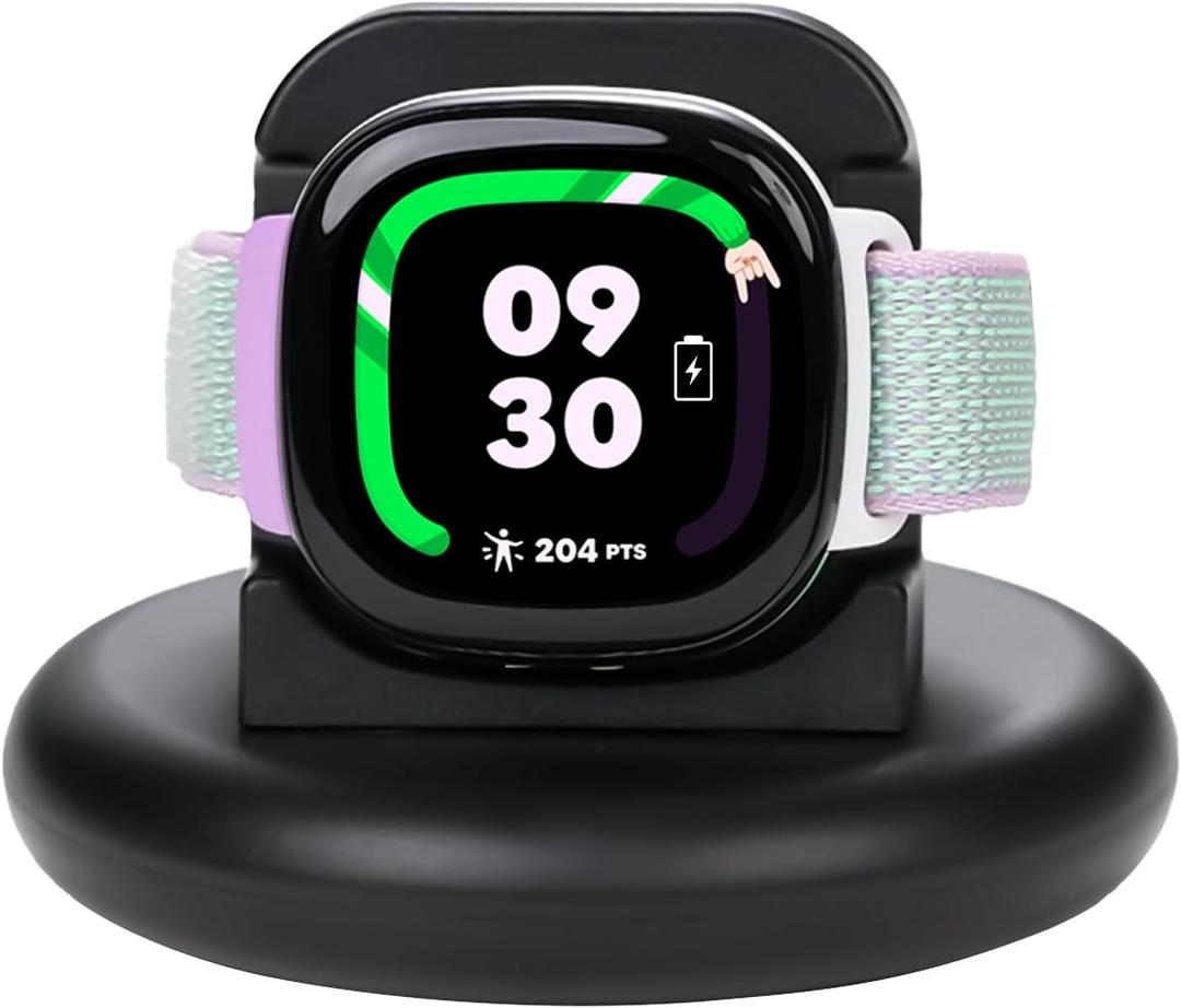 Charger Compatible with Google Fitbit Ace LTE, Anti-Slip Charging Stand Dock with 4.4Ft USB Cable Cord for Fitbit Ace LTE Smartwatch for Kids (Black)