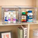 Zero Zoo 1Pack Large Stackable Kitchen Storage Drawers, Clear Foods Organizer Bins with Handles, Easily Assemble for Bathroom, Kitchen, Pantry, Cabinet, Closet(XL-UP Handle)