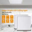 Square Led Flush Mount Ceiling Light,20 Inch 50w 4520lm led Light 3000k,4000k,6000k CCT Selectable,Flat Panel Super Slim Led Ceiling Light Fixture,for Living Dining Kitchen Bedroom Room (1Pack-White)