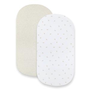 Bassinet Sheet, Infant Fitted BEESNUG Cover, 100% Organic Cotton, Soft Unisex Newborn Essentials for All Standard Oval or Rectangle Bassinet Bed Pads or Mattresses - 15 x 33 Inches