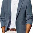 PJ PAUL JONES Mens Blazer Casual Sport Coats Lightweight One Button Suit Jacket for Summer (XX-Large, Denim Blue)