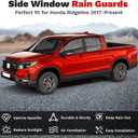 Canvcle Ridgeline Rain Guards - Window Visors for Honda Ridgeline 2017-2025 2026, Outside-Mount Tape-On Side Window Wind Deflectors for Ridgeline Accessories, Vent Visors Shades Rainproof Black 4PCS