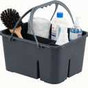 Cleaning Supplies Caddy, Household Tools Organizer with Handle, Large Plastic Bucket, Portable Shower Basket Tote, Gray