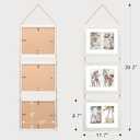 8x10 Hanging Picture Frames with 6 Openings 4x6 Pictures, HD Real Glass 8x10 Wall Hanging Collage frames with Mat, Hemp Rope Multiple Photo Frames for Wall Decor (White, 1 Pack)