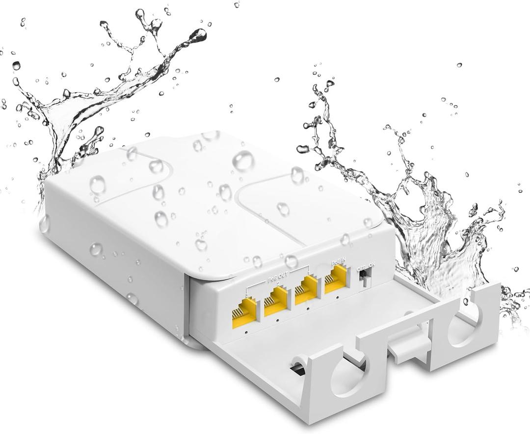 Outdoor Gigabit PoE Extender 1 in 3 Out, NICGIGA 4 Port PoE Repeater Waterproof, Vlan, Extend 100 Meters(328 ft), IEEE 802.3af/at Power Over Ethernet PoE Splitter.