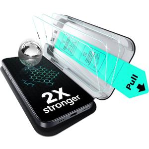 ESR 3 Pack for iPhone 17e/iPhone 16e/iPhone 14/iPhone 13/13 Pro Screen Protector, Military Grade Shatterproof, 9H Hardness, Full Coverage Tempered Glass with UltraFit Tray