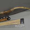 Kids Bow and Arrow Set, 32 Inch Archery Set Handmade Wooden Toy Bow and Arrow for Kids 4-6 8-12, Cosplay Game Costume Prop Play, 1 Bows 1 Quivers and 10 Wood Arrows, Gifts for Youth Boys & Girls
