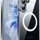 CANSHN Designed for Samsung Galaxy S25 Plus Case (2025) [Full Camera Protection] [Compatible with Magsafe], Crystal Clear