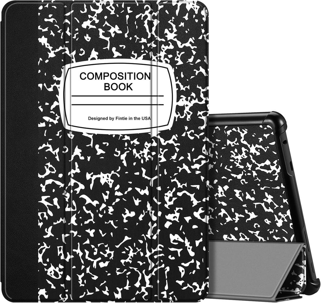 Fintie Slim Case for All-New Fire HD 10 Tablet (13th Generation, 2023 Release) - Trifold Lightweight Hard Shell Stand Cover with Auto Wake/Sleep, Composition Book