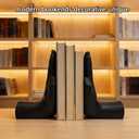 Jinhuoba Decorative Bookends Hands Book Ends, Black Heavy Book Holder Ends for Shelves, Novelty Heavy Duty Book Ends for Shelves Office Home Desk Bookshelf, 8.5"(L) x 3.5"(W) x 6.8"(H), Resin