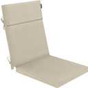Favoyard Outdoor Chair Cushion 21 x 20 x 2 Inch Waterproof & Color Fade Resistant High Back Patio Furniture Cushion Replacement with Removable Cover, Ties and Hidden Zipper for Outdoor Dining Chairs (Beige)