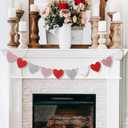 8.2 ft Glitter Heart Garland Pink Red Valentines Day Garland Rustic Farmhouse Heart Banner Romantic Love Banner Cute Valentine Hanging Decor for Fireplace Mantel Wall Home Window