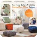 Floor Pillow Cushion for Adults, Meditation Cushion Pillow, Large Square Floor Sitting, for Tatami Living Room or Yoga, 22x22 Inch (4" Thick(Pack of 2), Beige)