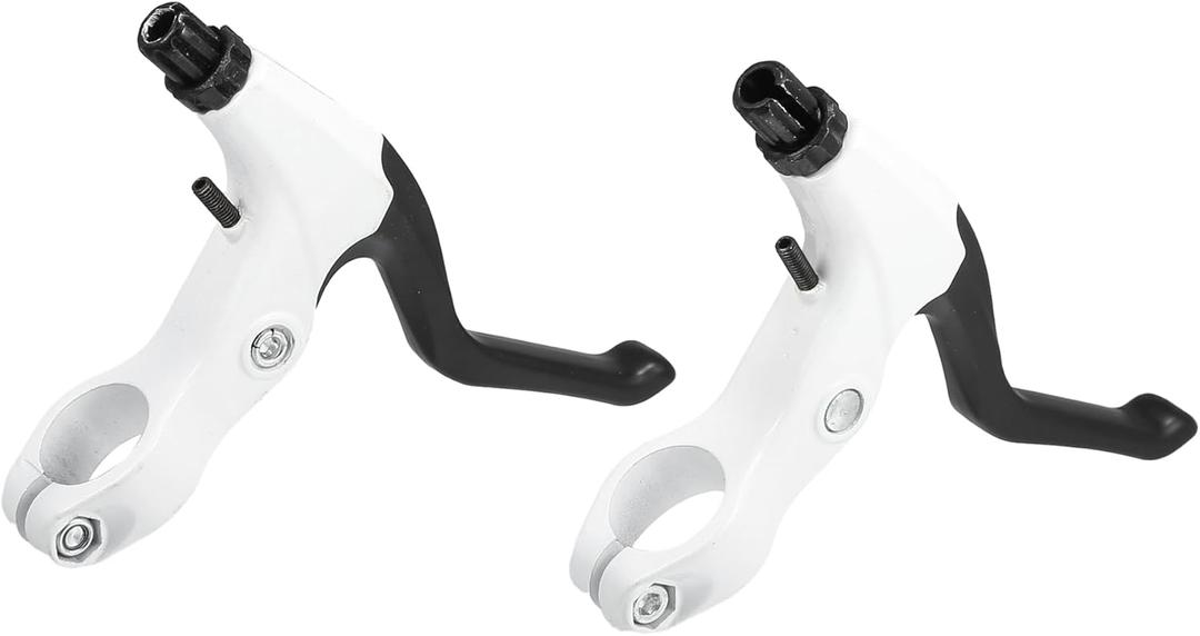 uxcell 1 Pair Universal Aluminum Alloy 22mm Bicycle Brake Lever Handlebar Bike Brake Handle for Most Bicycle Road Bike Mountain Bike White
