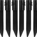 Impresa Tiki Torch Holder Stakes - 6-Pack, 10.75-Inch, Black Aluminum - Metal Ground Spikes for Outdoor Tiki Torch Stands & Solar Light Holders