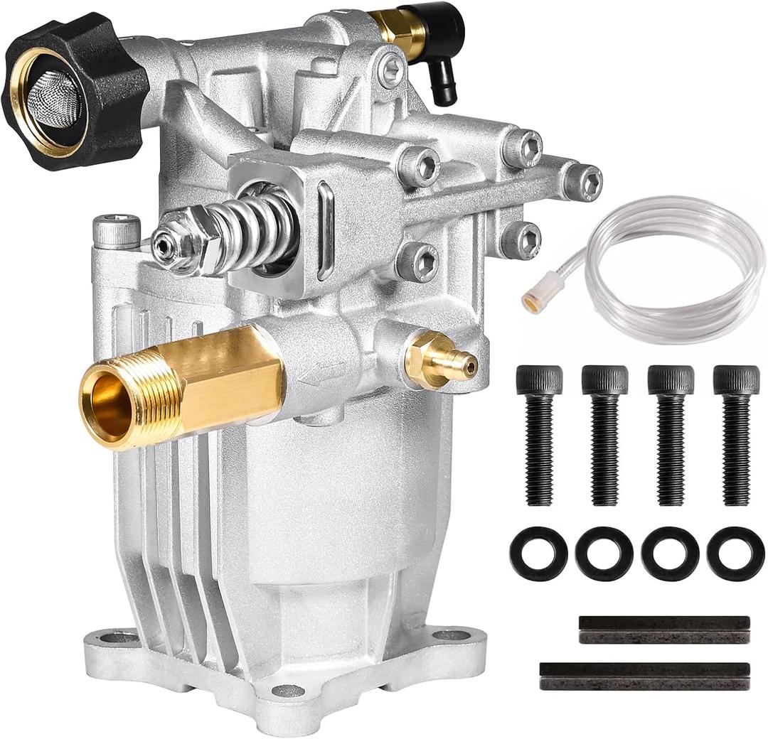 YAMATIC 3/4" Shaft Horizontal Pressure Washer Pump 3400 PSI @ 2.5 GPM Replacement Pump for Power Washer Compatible with Homelite, Troybilt, Simpson, Karcher Honda GC160 GC190 AR rmv 2.5g30 and More