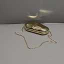 Acrylic Clutch Purse for Women Evening Bag, Irregular Shell Acrylic Purse Box Clutch with Chain for Party Wedding Prom (Gold)